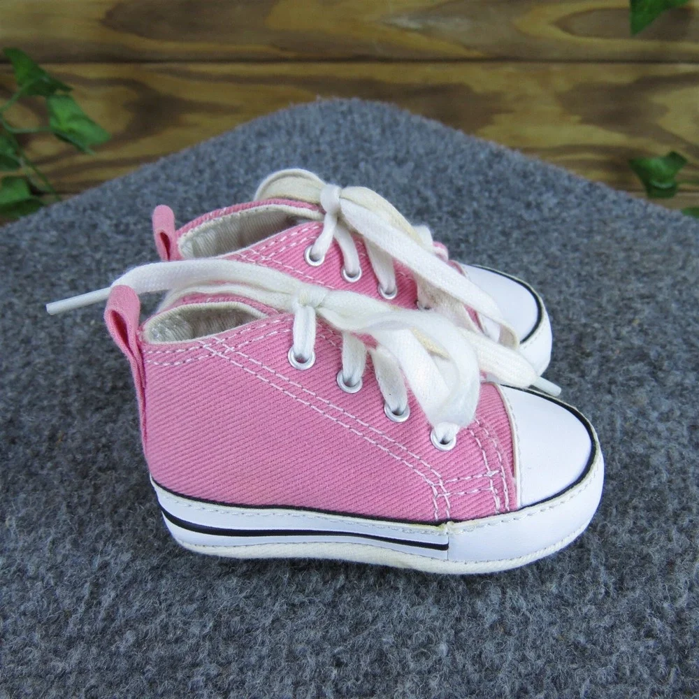 Converse Girls Sneaker All Star Sz T 1 Medium Pink Fabric‎ Lace Up